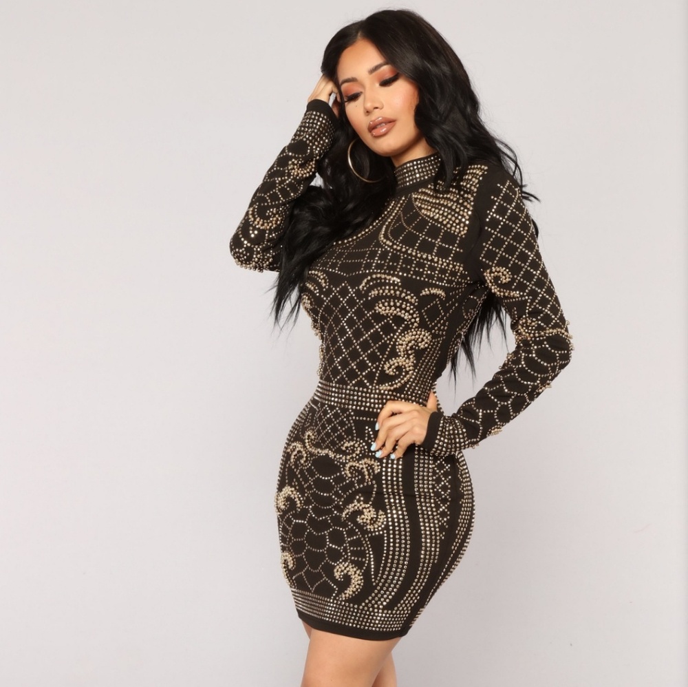 Gold hardware party dress